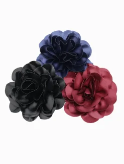 Hats & Hair Accessories*Zjoosh Satin Flower Brooch Navy
