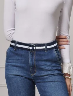 Belts*Zjoosh Saturday Belt Navy White NavyWhite