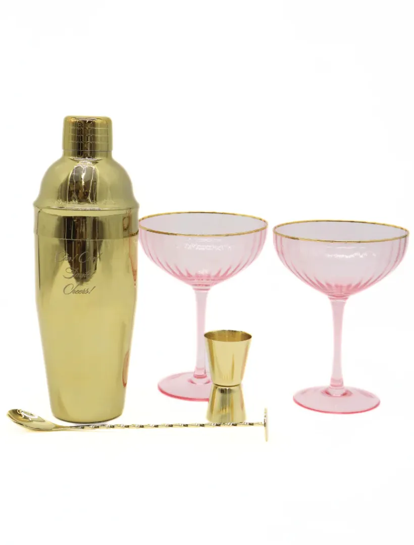 Glassware*Zjoosh Soiree Cocktail Kit Gold