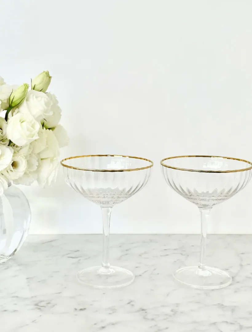 Glassware*Zjoosh Soiree Crystal Coupes (Set of 2) Clear