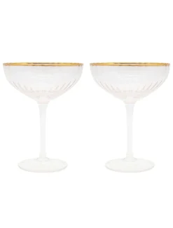 Glassware*Zjoosh Soiree Crystal Coupes (Set of 2) Clear