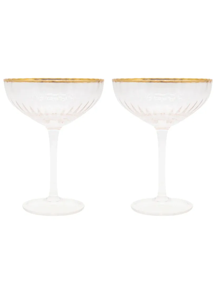 Glassware*Zjoosh Soiree Crystal Coupes (Set of 2) Clear