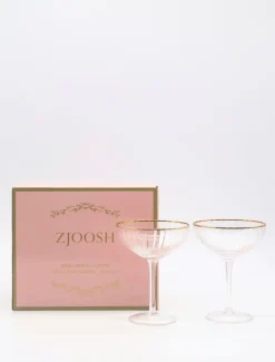Glassware*Zjoosh Soiree Crystal Coupes (Set of 2) Clear