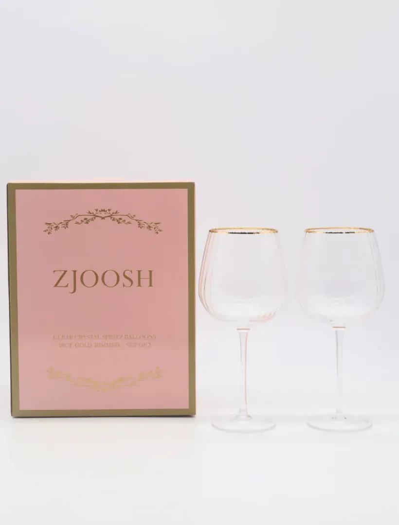 Glassware*Zjoosh Soiree Crystal Spritz Balloon s (Set of 2) Clear