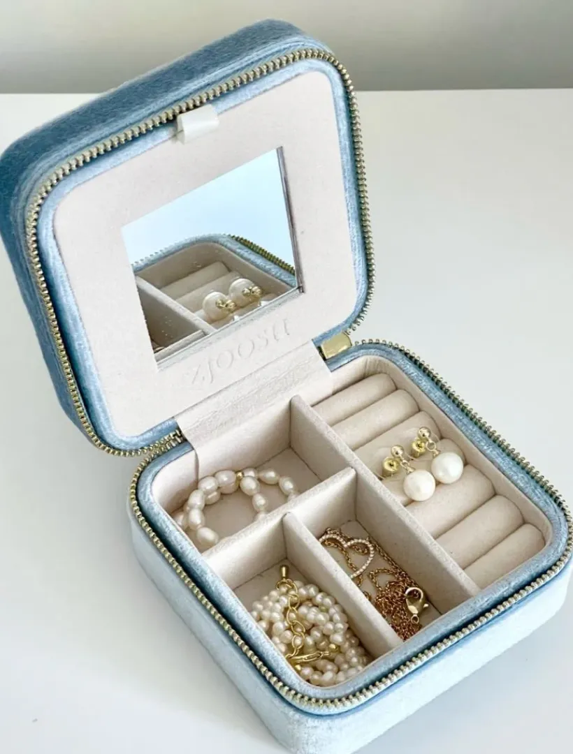 Jewellery Storage|Jewellery And Trinket Boxes*Zjoosh Square Jewellery Case Blue