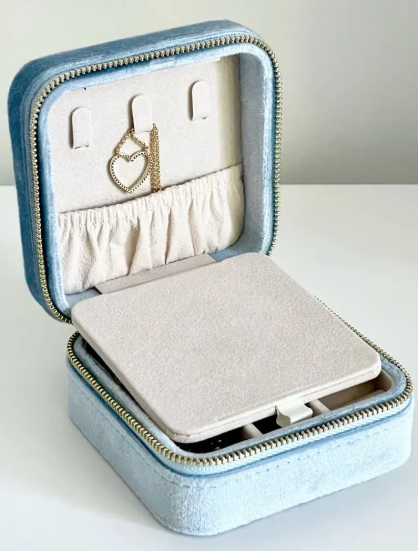 Jewellery Storage|Jewellery And Trinket Boxes*Zjoosh Square Jewellery Case Blue