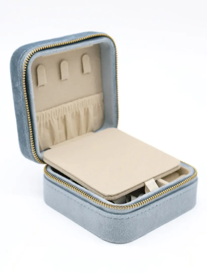 Jewellery Storage|Jewellery And Trinket Boxes*Zjoosh Square Jewellery Case Blue