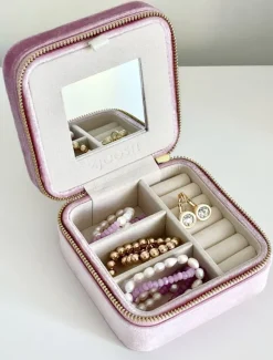 Jewellery Storage|Jewellery And Trinket Boxes*Zjoosh Square Jewellery Case Pink