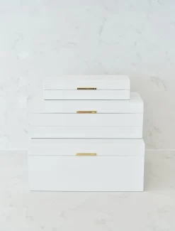 Jewellery Storage|Jewellery And Trinket Boxes*Zjoosh Stacking Lacquered Jewellery Box Large White