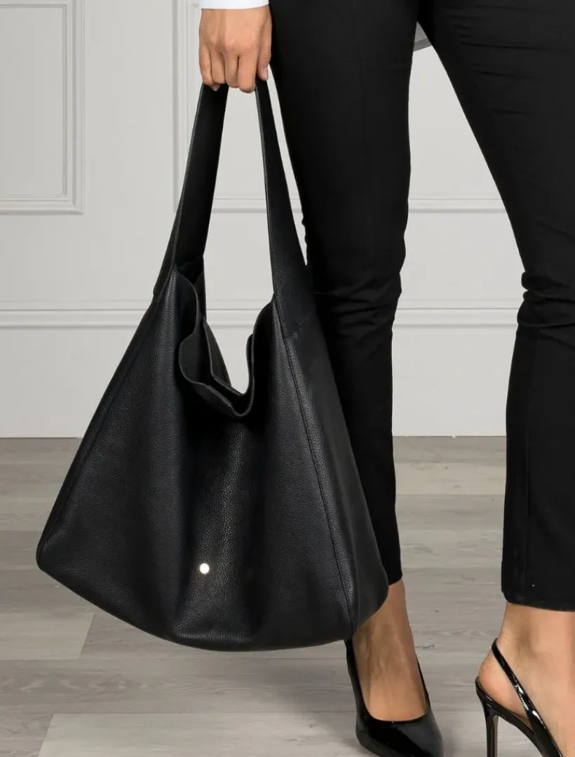 Totebags|Zjoosh Leather*Zjoosh Stevie Slouch Tote Black
