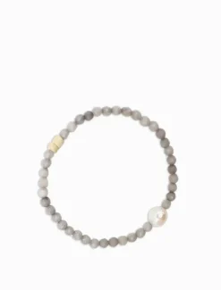 Pearl Jewellery|Bangles And Bracelets*Zjoosh Stone and Pearl Bracelet Grey