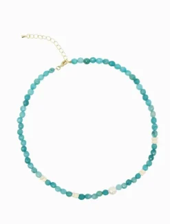 Pearl Jewellery|Necklaces*Zjoosh Stone and Pearl Necklace Blue