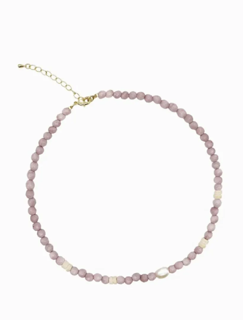 Pearl Jewellery|Necklaces*Zjoosh Stone and Pearl Necklace Lilac