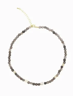 Pearl Jewellery|Necklaces*Zjoosh Stone and Pearl Necklace Grey