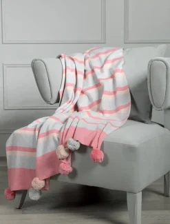 Blankets And Throws*Zjoosh Striped Throw Blanket Peony
