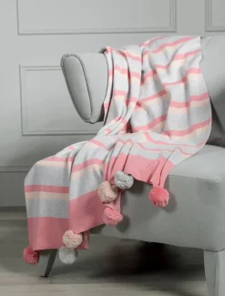 Blankets And Throws*Zjoosh Striped Throw Blanket Peony