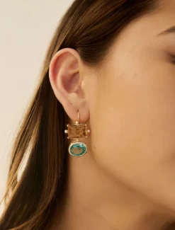 Symposium|Earrings*Zjoosh Symposium Agean French Hooks Champagne Blue