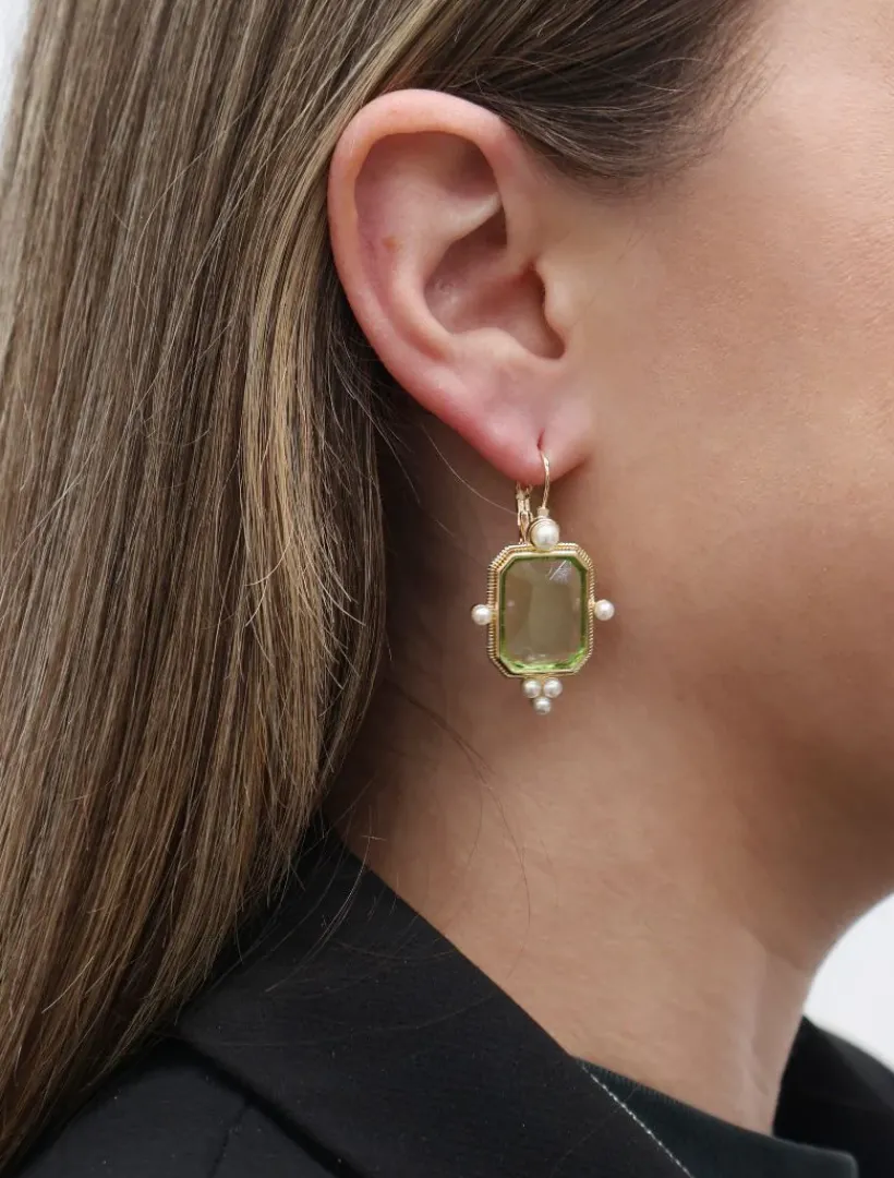 Symposium|Earrings*Zjoosh Symposium Andrea Drop Earrings Green