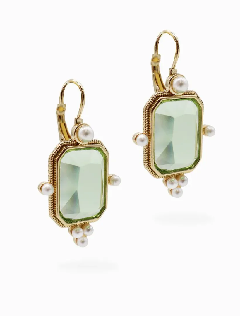 Symposium|Earrings*Zjoosh Symposium Andrea Drop Earrings Green