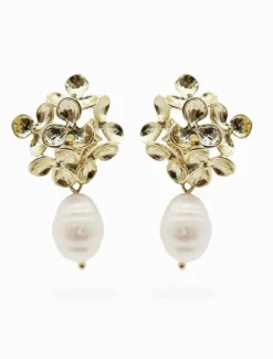 Symposium|Pearl Jewellery*Zjoosh Symposium Daisy Cluster Pearl Drop Earrings
