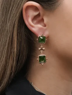 Earrings|Symposium*Zjoosh Symposium Elena Drop Earrings Green