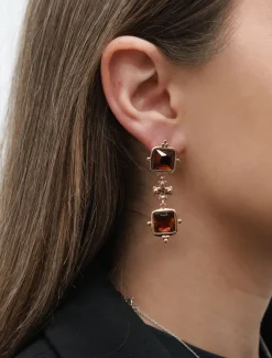 Symposium|Earrings*Zjoosh Symposium Elena Drop Earrings Amber