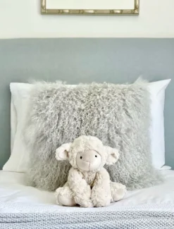 Cushions*Zjoosh Tibetan Fur Cushion Grey