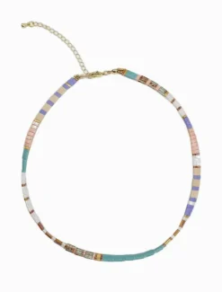 Necklaces*Zjoosh Tila Necklace Nude and Turquoise