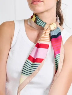 Fashion Scarves|Scarves*Zjoosh Trapezoid Scarf Bright Stripes