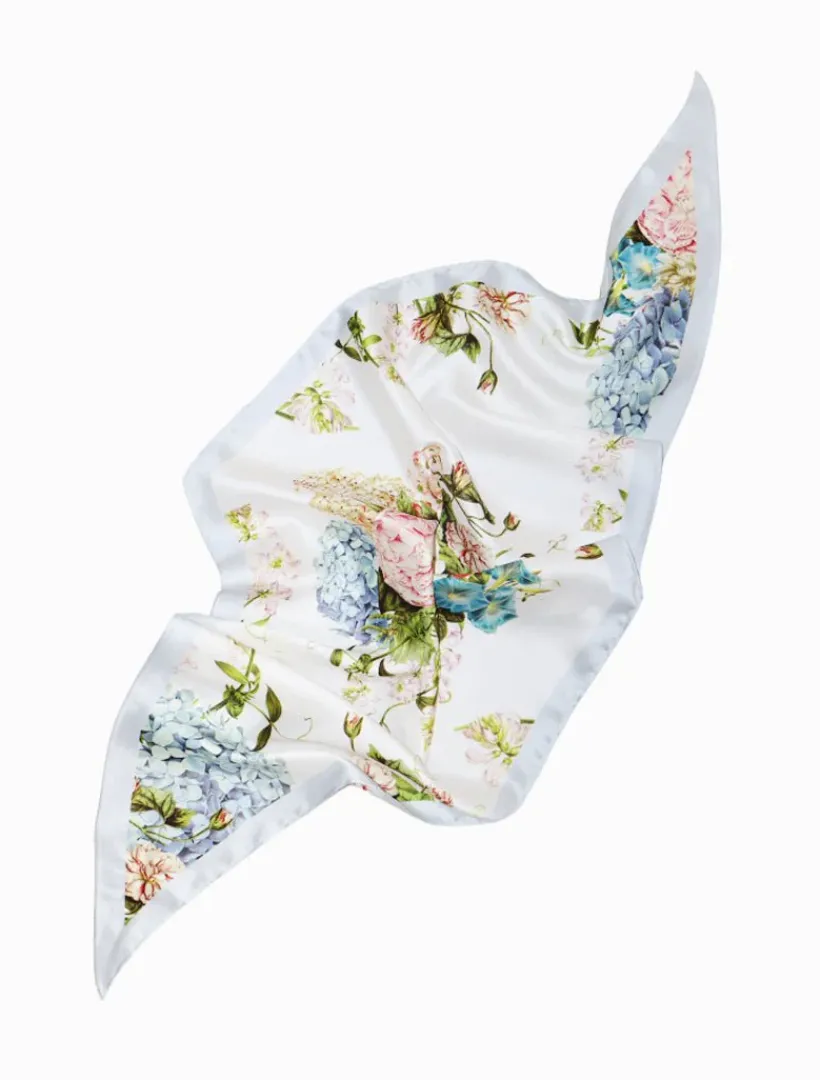 Fashion Scarves|Scarves*Zjoosh Trapezoid Scarf Floral Light Blue