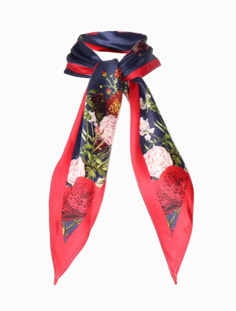 Fashion Scarves|Scarves*Zjoosh Trapezoid Scarf Floral Navy