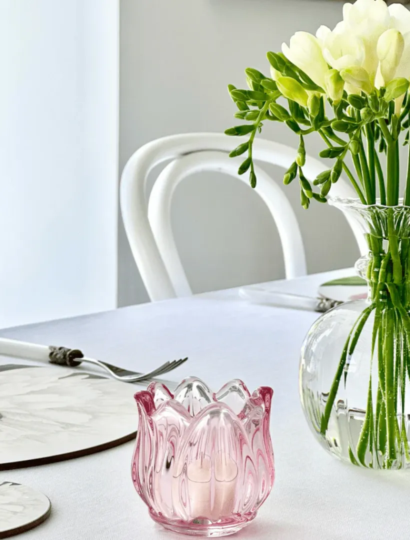 Tea Lights & Candle Holders*Zjoosh Tulip Votive Rose