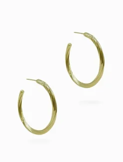 Earrings|Gold Jewellery*Zjoosh Twist Hoop Earrings Gold