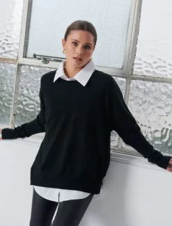 Knits And Jumpers*Zjoosh Vanessa Cashmere Jumper Black