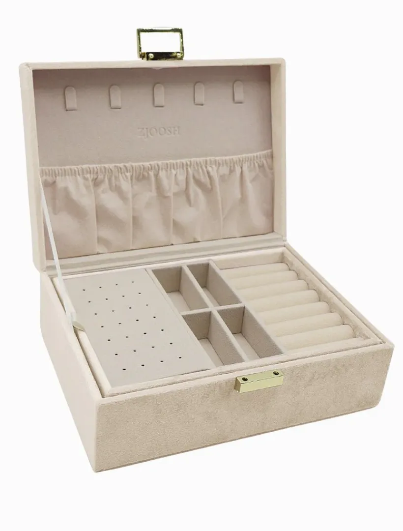Jewellery Storage|Jewellery And Trinket Boxes*Zjoosh Velvet Jewellery Box Champagne
