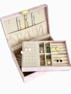 Jewellery Storage|Jewellery And Trinket Boxes*Zjoosh Velvet Jewellery Box Pink