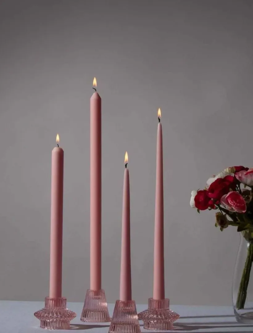 Unscented Candles*3rd Party Other Vintage Blush 30cm Dinner Candle (Pack of 4)