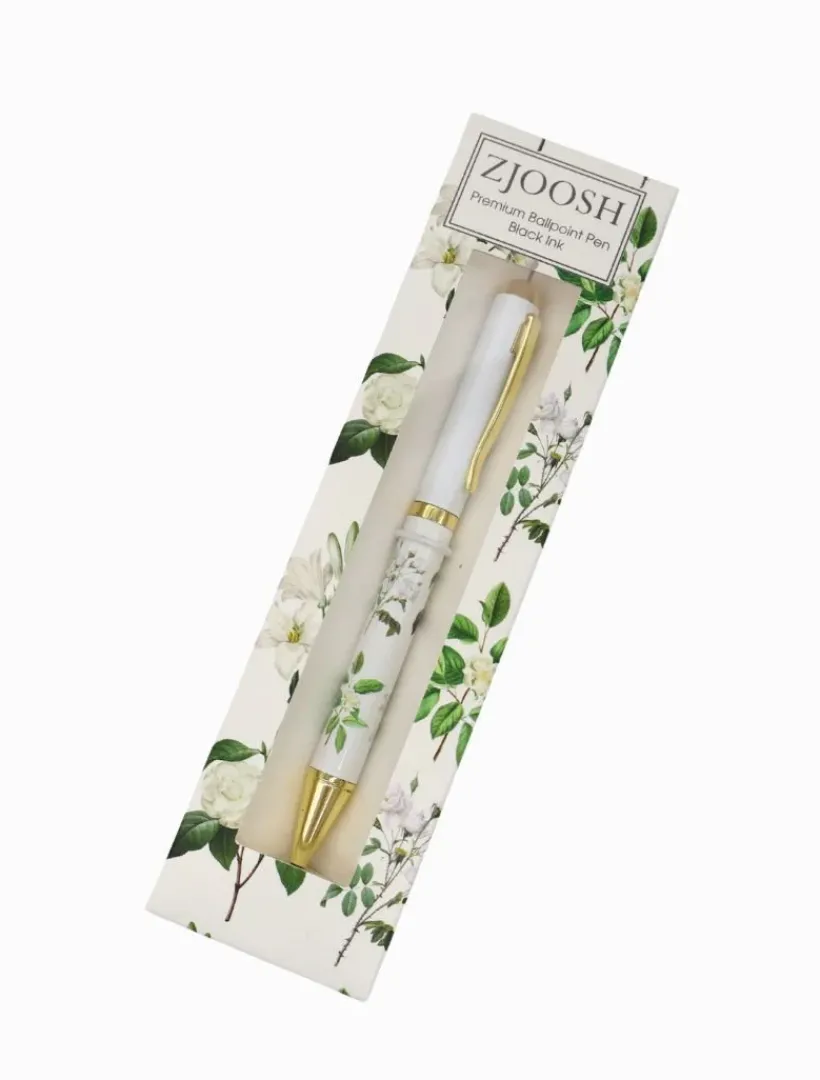 Stationery*Zjoosh Vintage Botanical Pen White