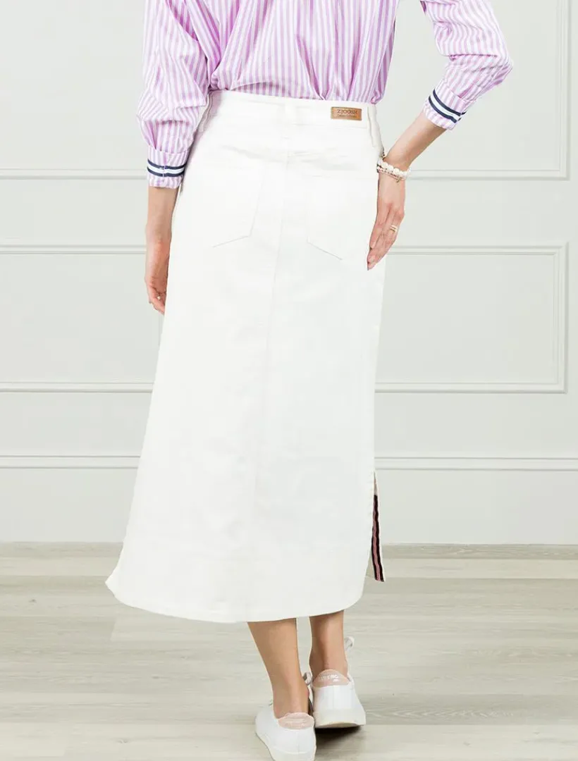 Skirts*Zjoosh Wanda Denim Skirt White