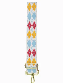 Bag Straps|Bag Straps*Zjoosh Webbing Bag Strap Argyle White