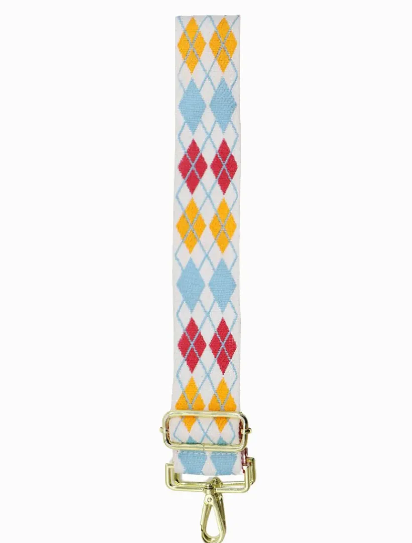 Bag Straps|Bag Straps*Zjoosh Webbing Bag Strap Argyle White