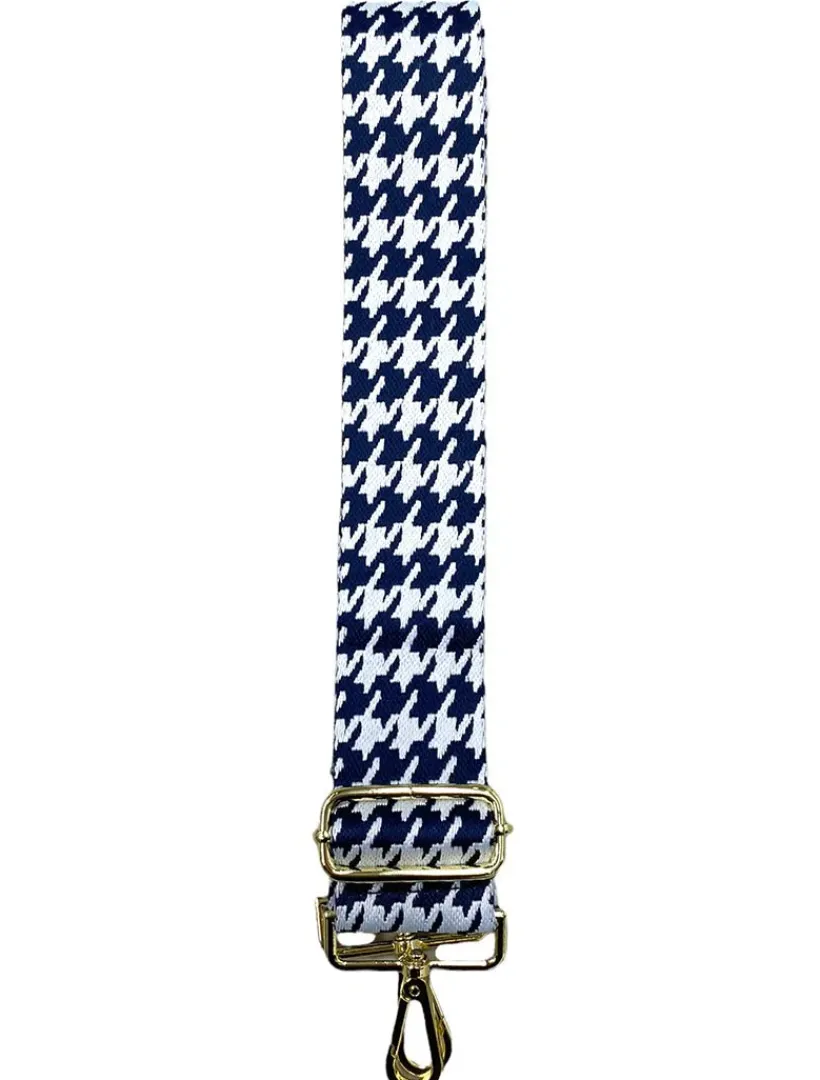 Bag Straps|Bag Straps*Zjoosh Webbing Bag Strap Houndstooth Navy White