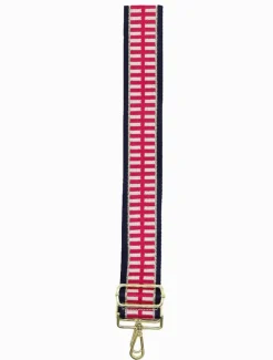 Bag Straps|Bag Straps*Zjoosh Webbing Bag Strap Pink Navy Gold