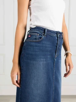 Skirts*Zjoosh Whitney Washed Denim Skirt Indigo
