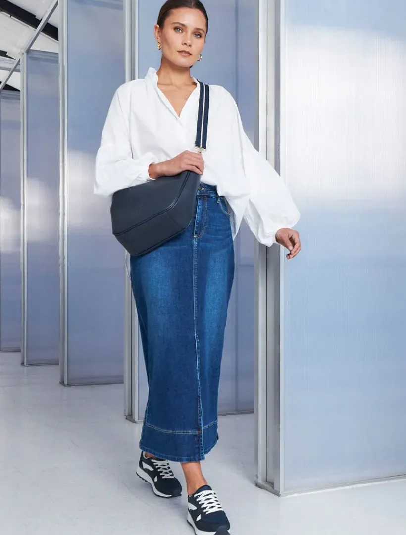 Skirts*Zjoosh Whitney Washed Denim Skirt Indigo