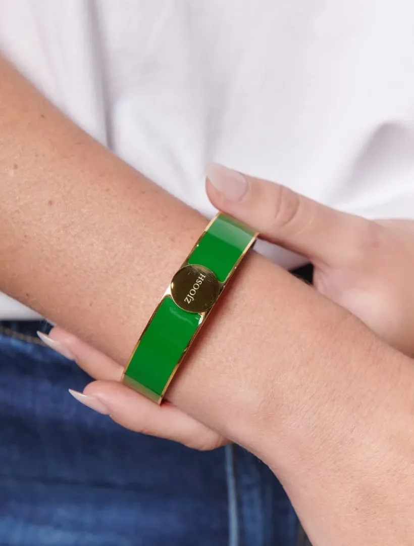 Bangles And Bracelets*Zjoosh Logo Disk Bangle Green