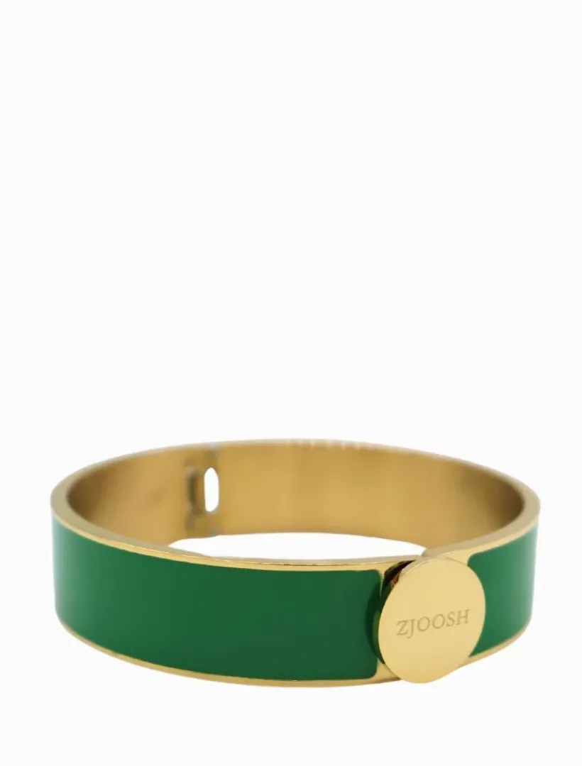Bangles And Bracelets*Zjoosh Logo Disk Bangle Green