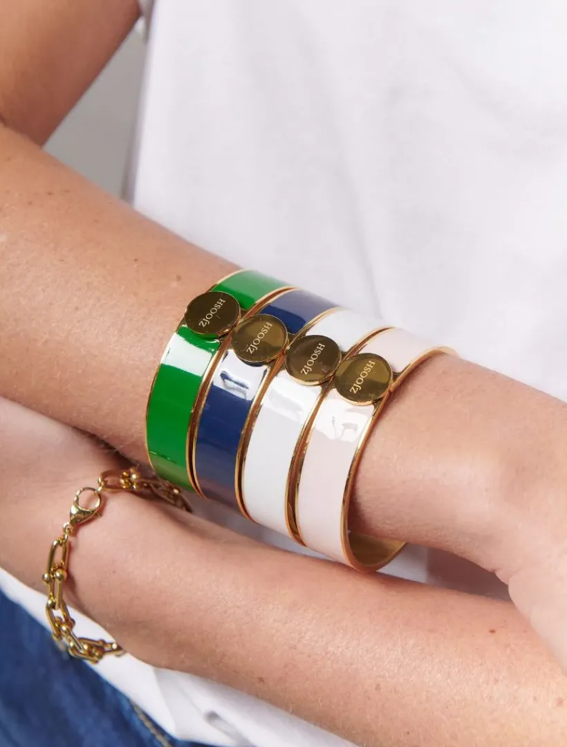 Bangles And Bracelets*Zjoosh Logo Disk Bangle Green