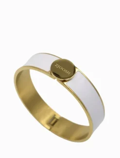 Bangles And Bracelets*Zjoosh Logo Disk Bangle White