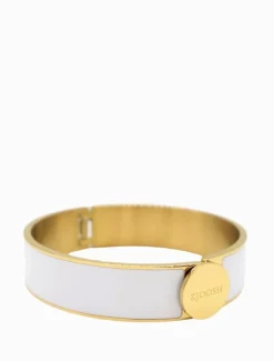 Bangles And Bracelets*Zjoosh Logo Disk Bangle White